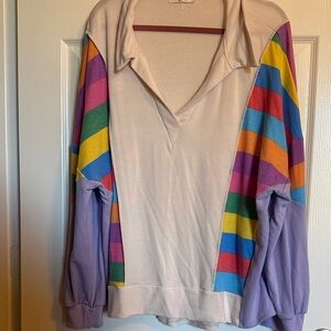 Colorful Striped Women's Sweatshirt
